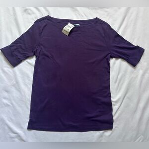 Karen Scott Rich Purple Short Sleeve Top